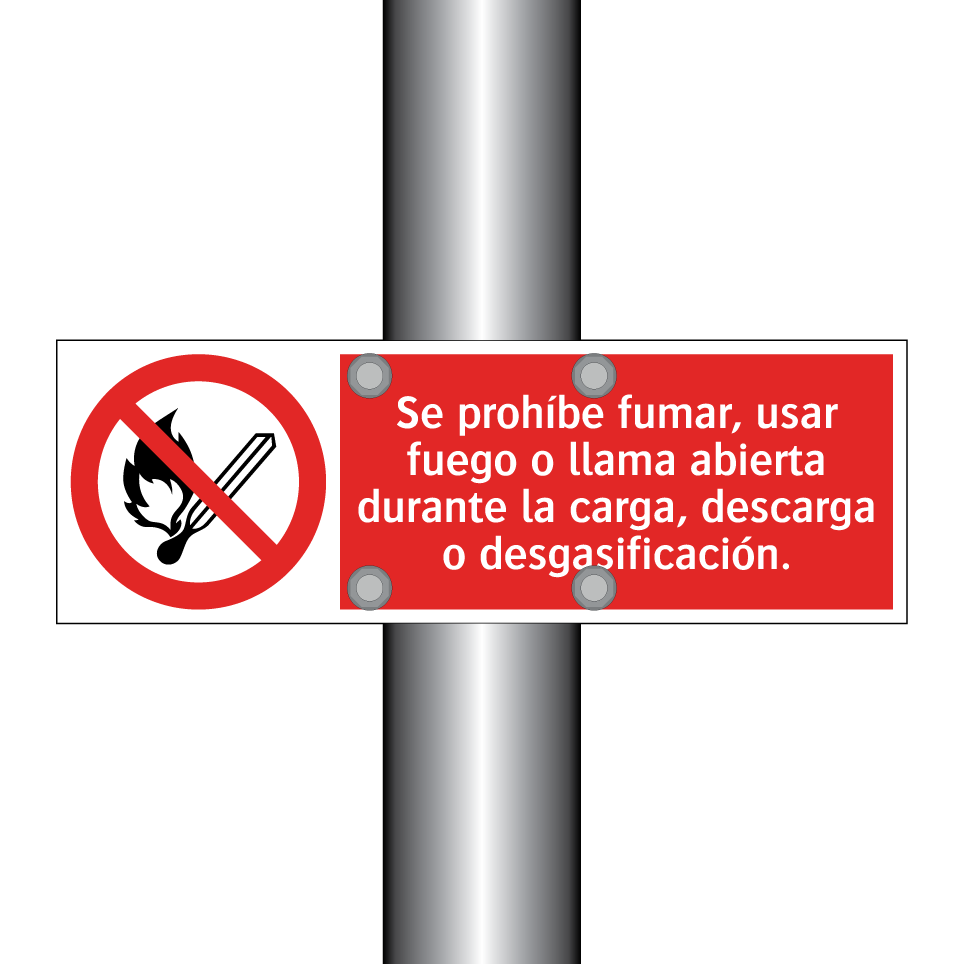 Se prohíbe fumar, usar fuego o llama abierta durante la carga, descarga o desgasificación.