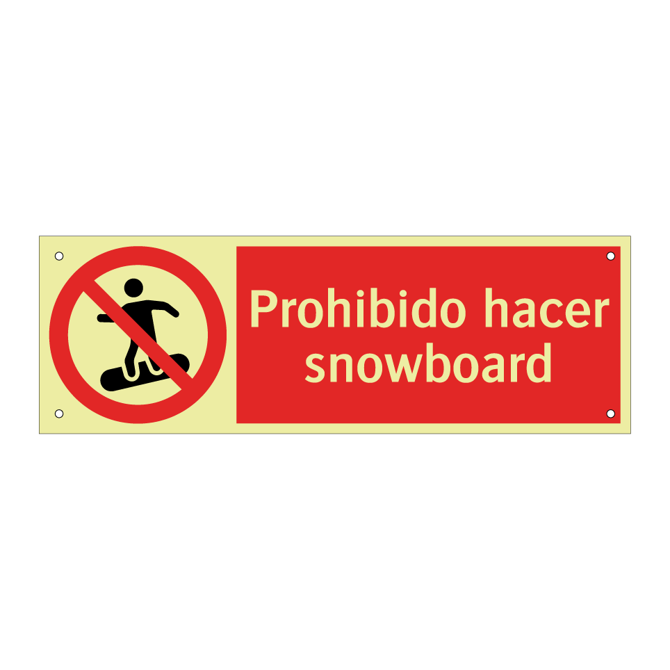 Prohibido hacer snowboard