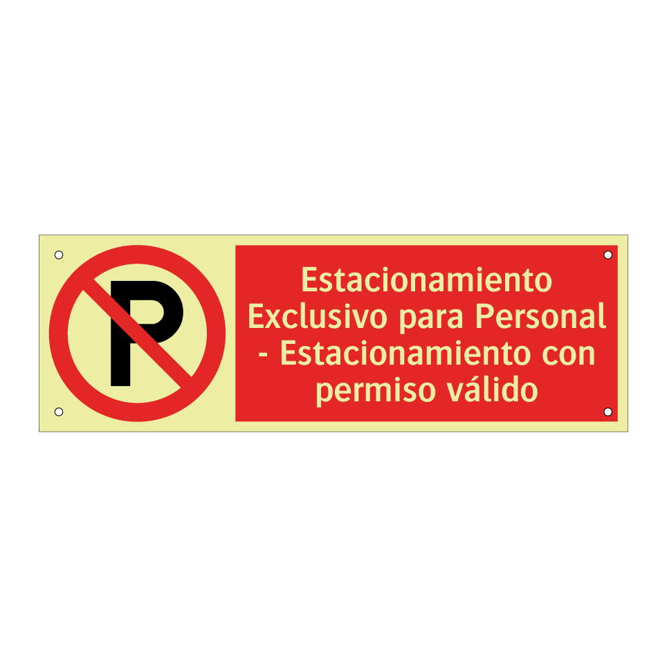 Estacionamiento Exclusivo para Personal - Estacionamiento con permiso válido