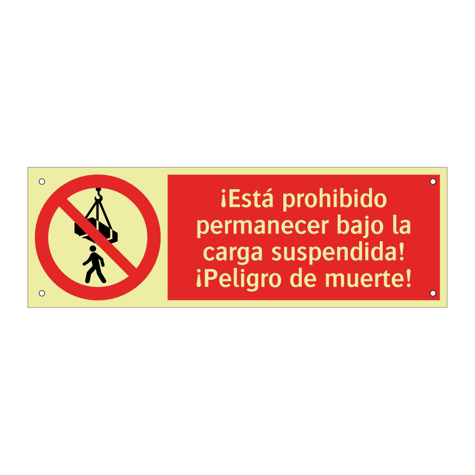 ¡Está prohibido permanecer bajo la carga suspendida! ¡Peligro de muerte!