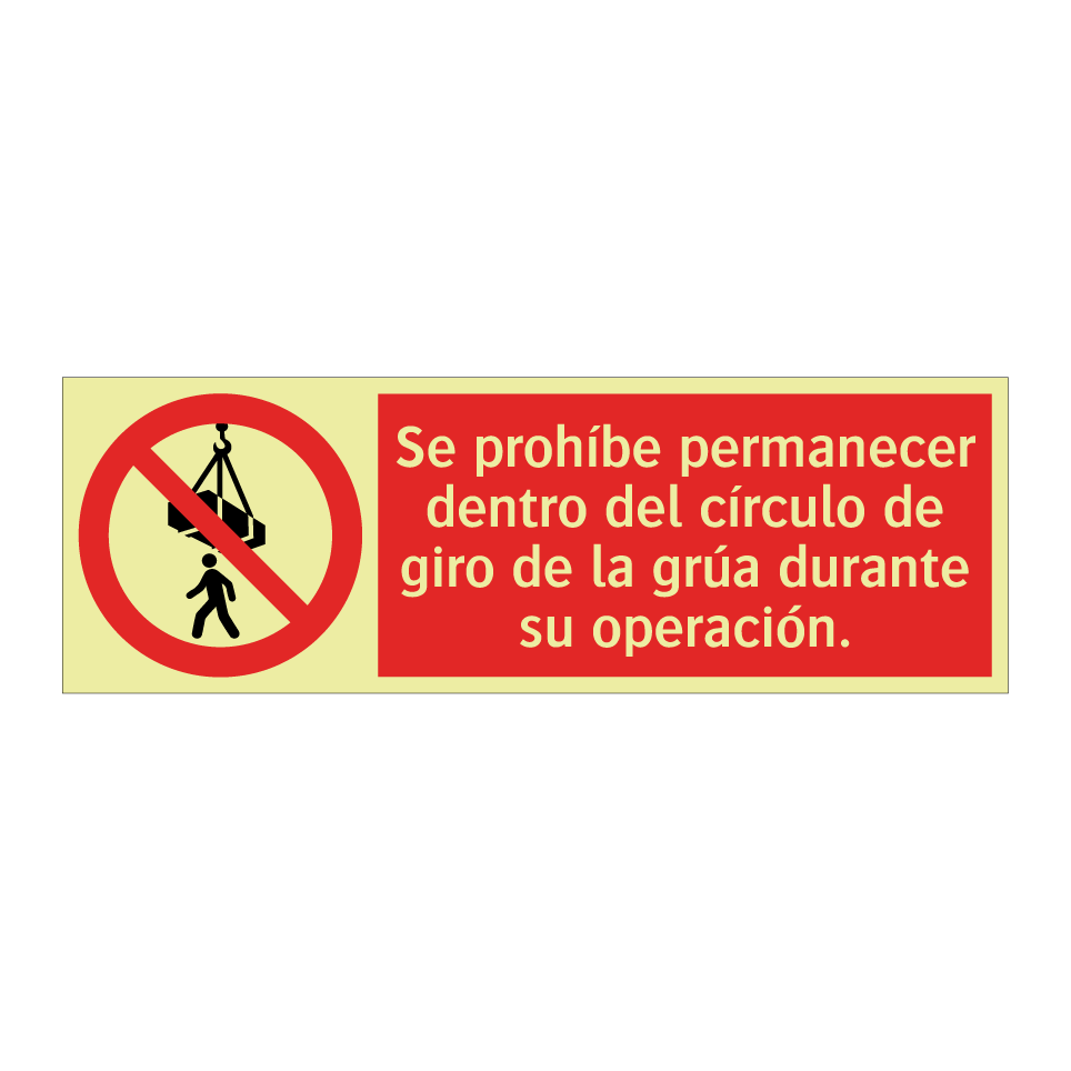 Se prohíbe permanecer dentro del círculo de giro de la grúa durante su operación.