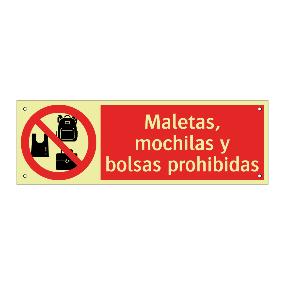 Maletas, mochilas y bolsas prohibidas
