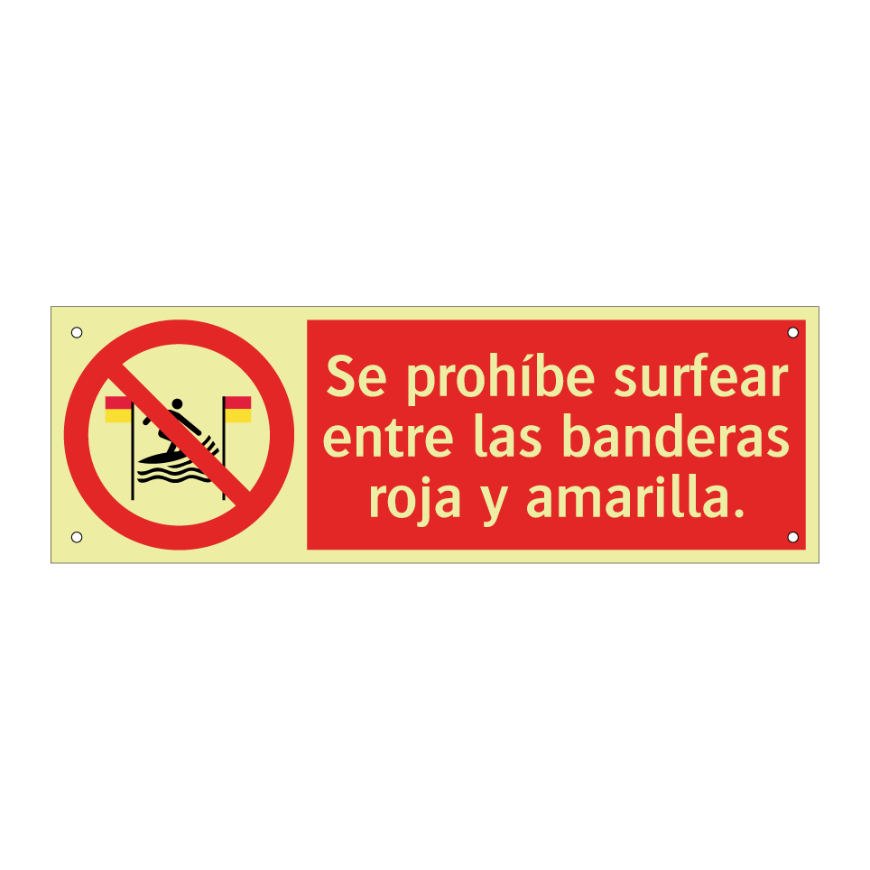 Se prohíbe surfear entre las banderas roja y amarilla.