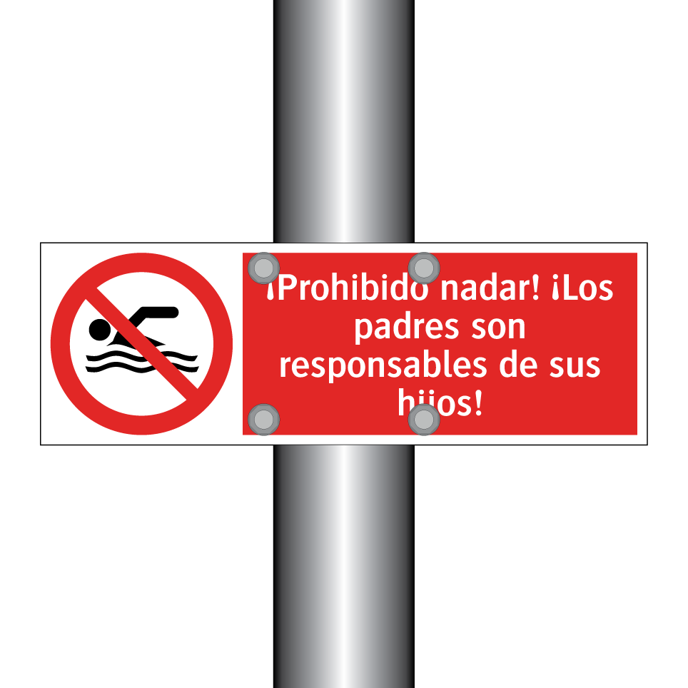 ¡Prohibido nadar! ¡Los padres son responsables de sus hijos!