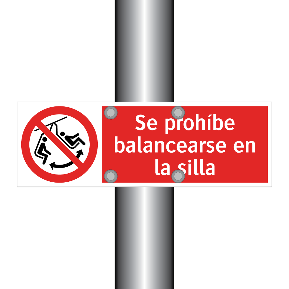 Se prohíbe balancearse en la silla