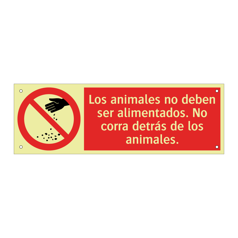 Los animales no deben ser alimentados. No corra detrás de los animales.