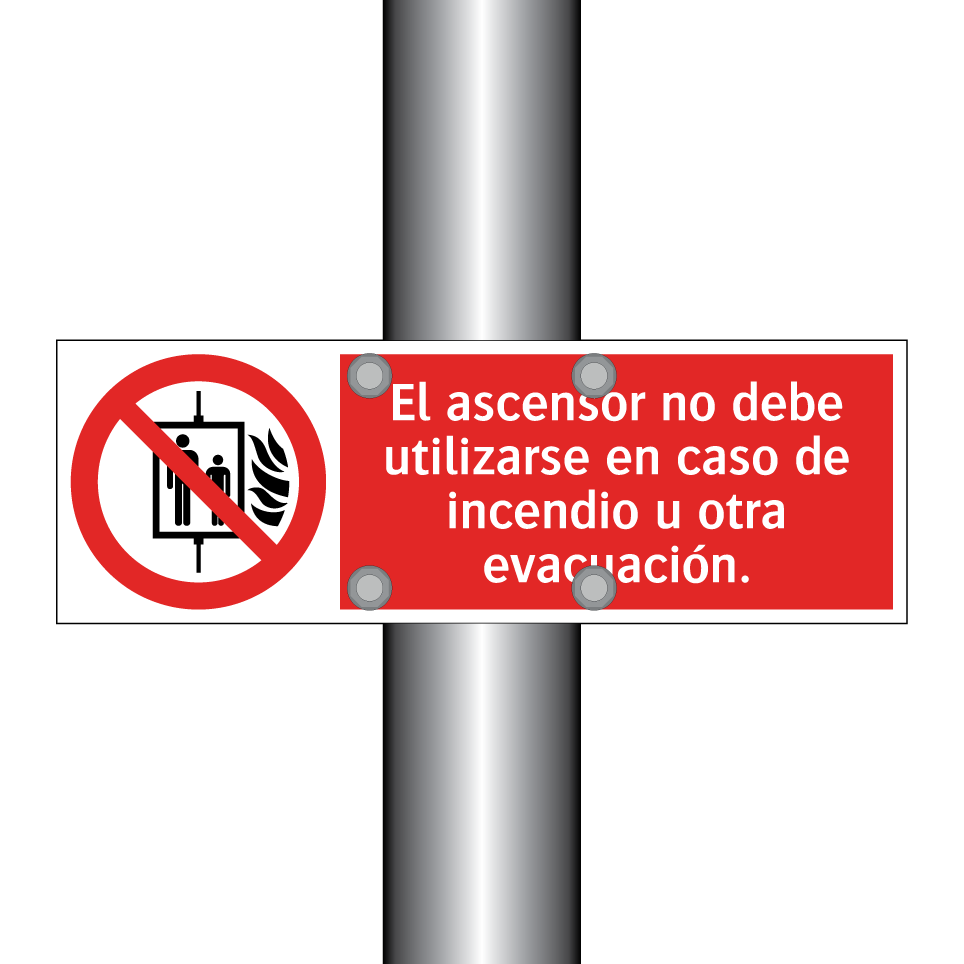 El ascensor no debe utilizarse en caso de incendio u otra evacuación.