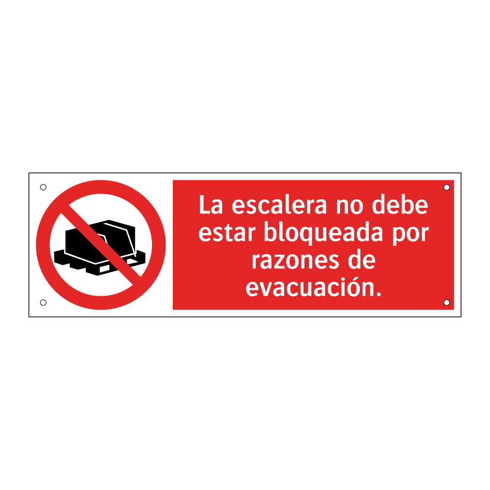 La escalera no debe estar bloqueada por razones de evacuación.