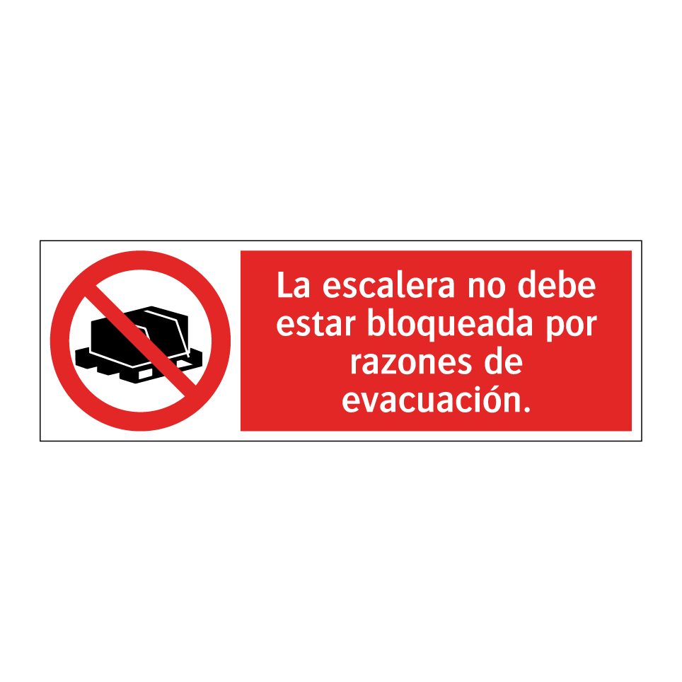 La escalera no debe estar bloqueada por razones de evacuación.