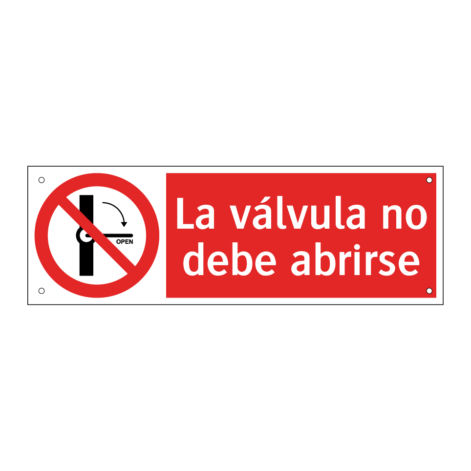 La válvula no debe abrirse