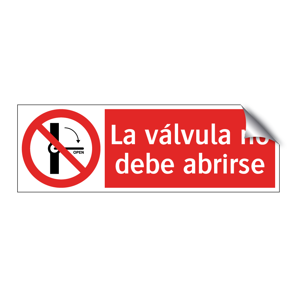 La válvula no debe abrirse