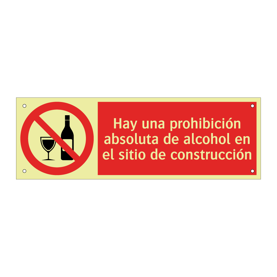 Hay una prohibición absoluta de alcohol en el sitio de construcción