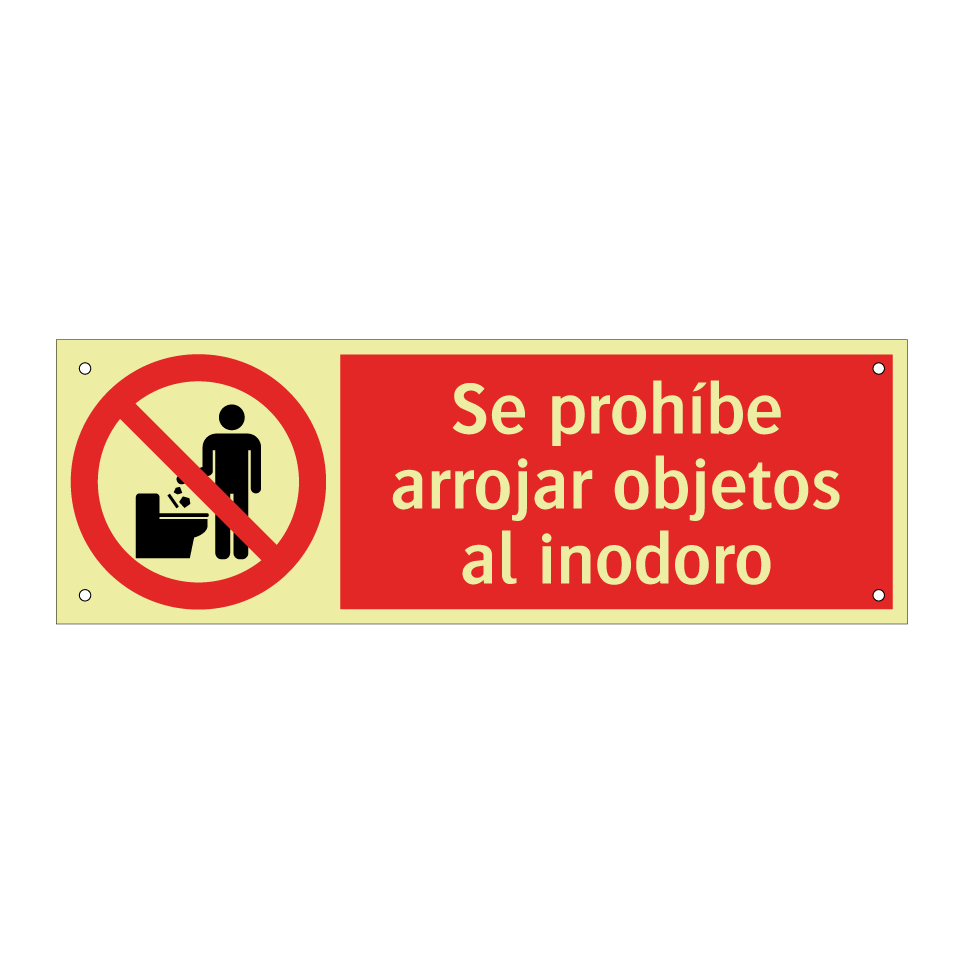 Se prohíbe arrojar objetos al inodoro