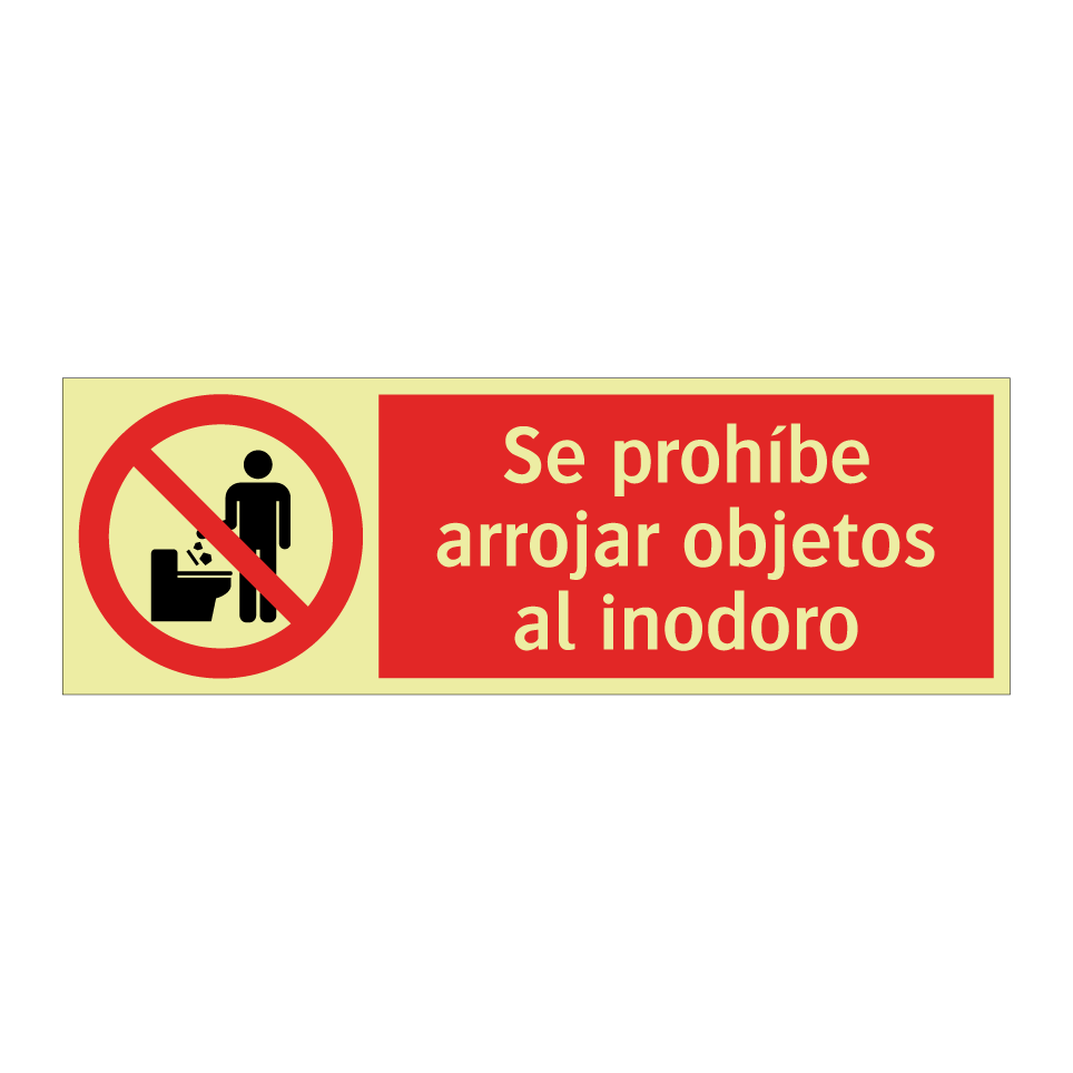 Se prohíbe arrojar objetos al inodoro