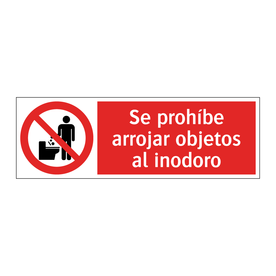 Se prohíbe arrojar objetos al inodoro