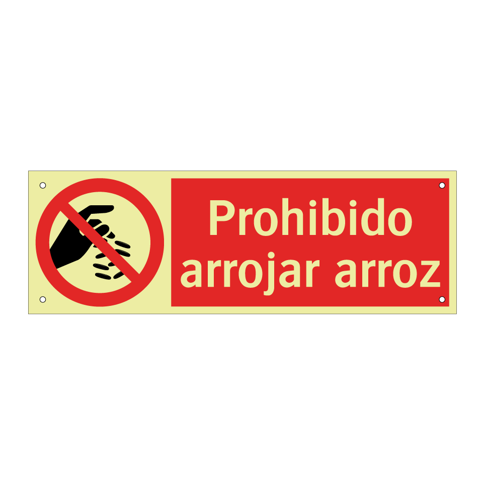 Prohibido arrojar arroz