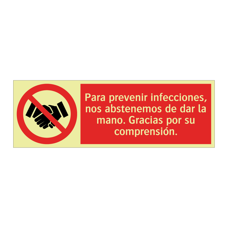 Para prevenir infecciones, nos abstenemos de dar la mano. Gracias por su comprensión.