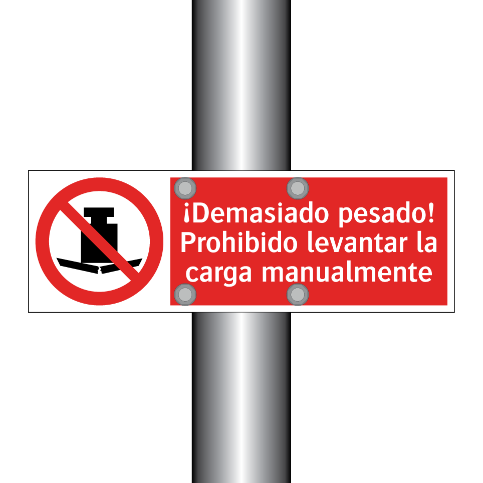 ¡Demasiado pesado! Prohibido levantar la carga manualmente
