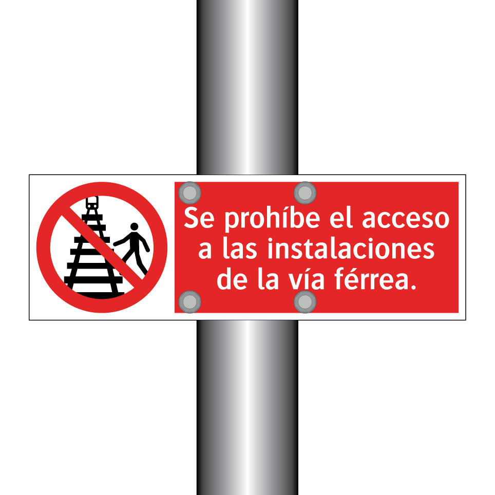 Se prohíbe el acceso a las instalaciones de la vía férrea.