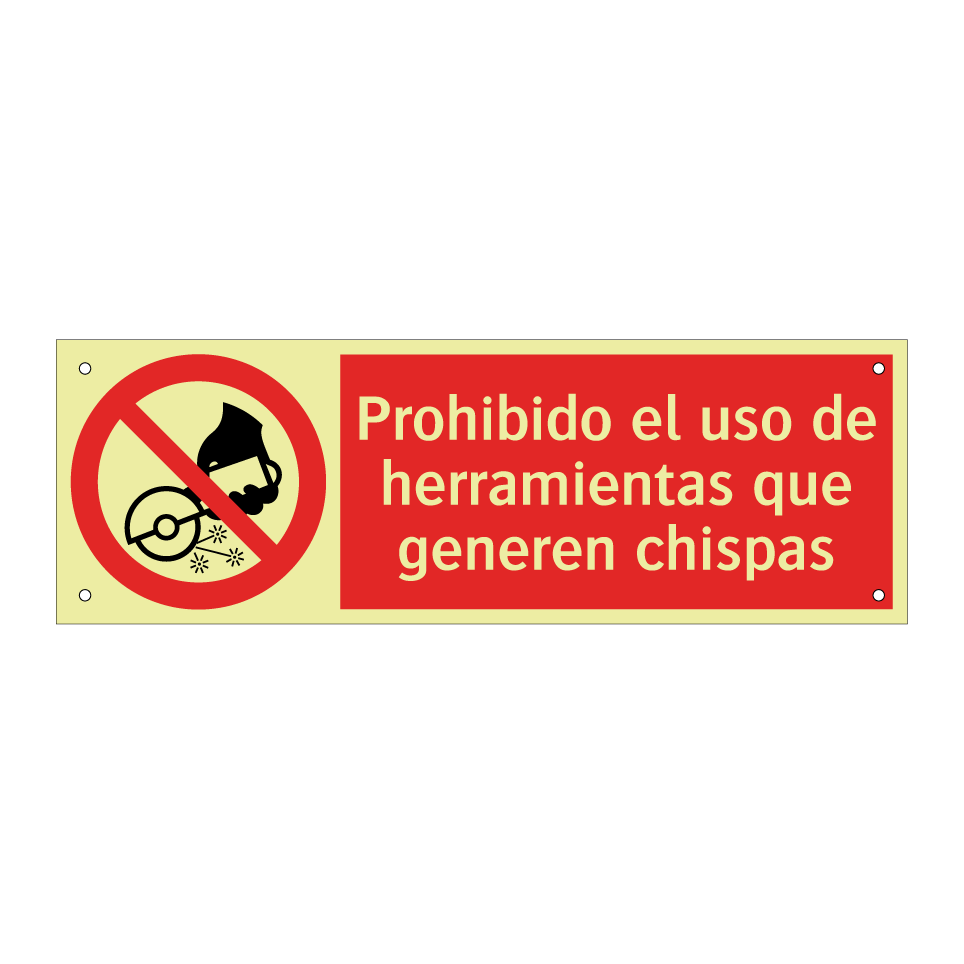 Prohibido el uso de herramientas que generen chispas