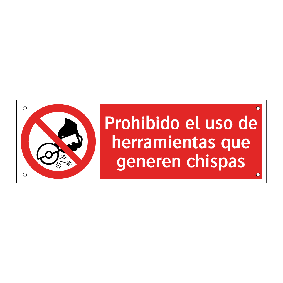 Prohibido el uso de herramientas que generen chispas