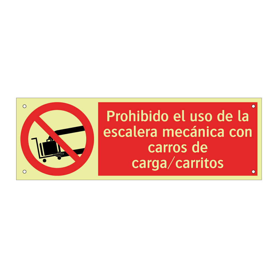 Prohibido el uso de la escalera mecánica con carros de carga/carritos