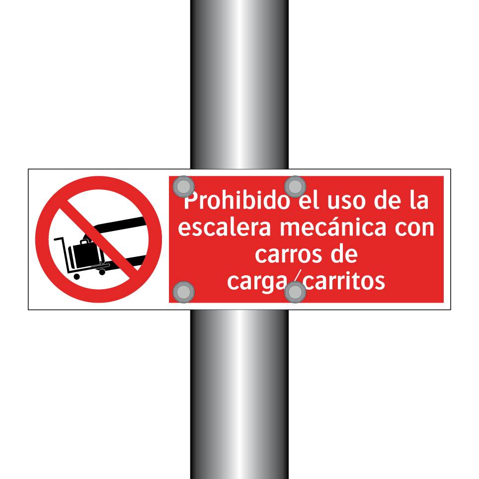 Prohibido el uso de la escalera mecánica con carros de carga/carritos