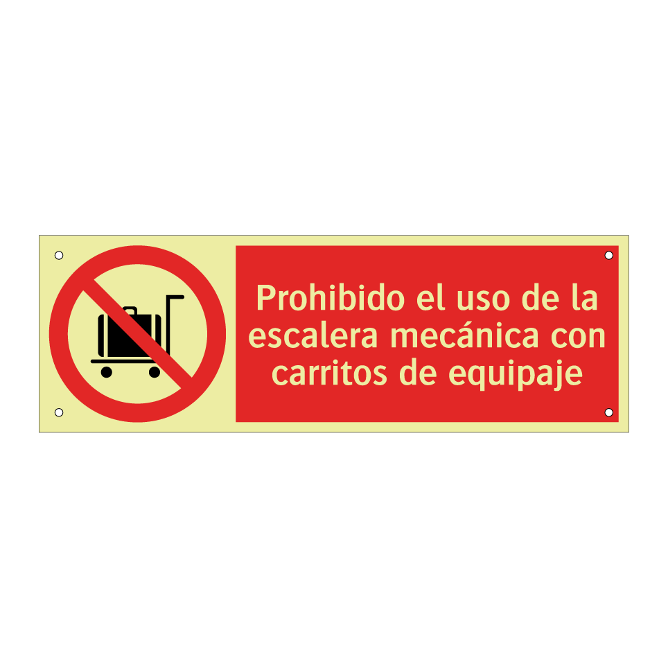 Prohibido el uso de la escalera mecánica con carritos de equipaje