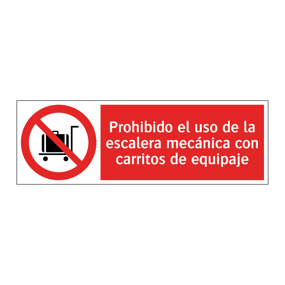 Prohibido el uso de la escalera mecánica con carritos de equipaje