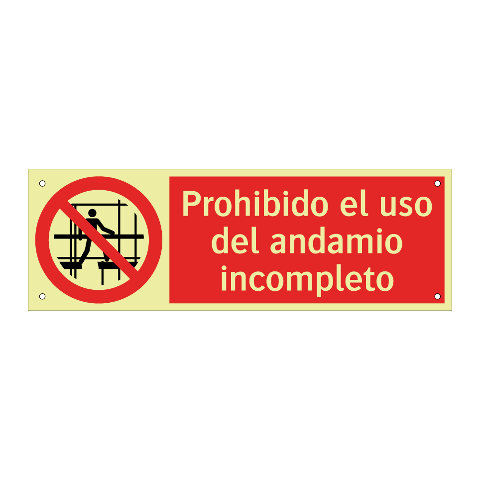Prohibido el uso del andamio incompleto