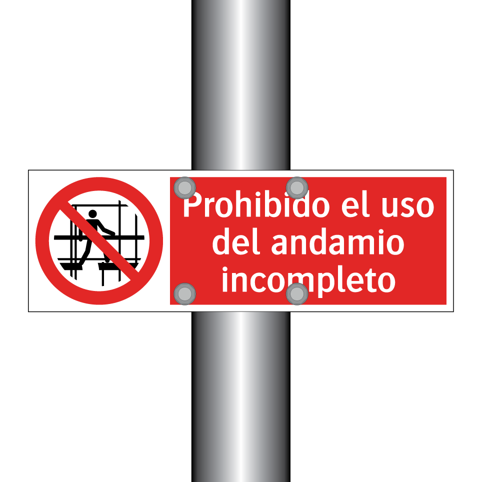 Prohibido el uso del andamio incompleto