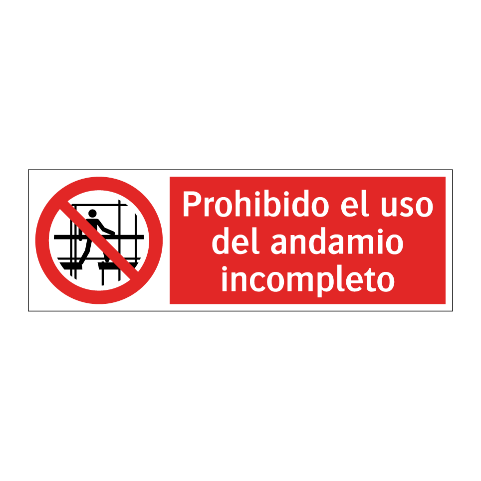 Prohibido el uso del andamio incompleto
