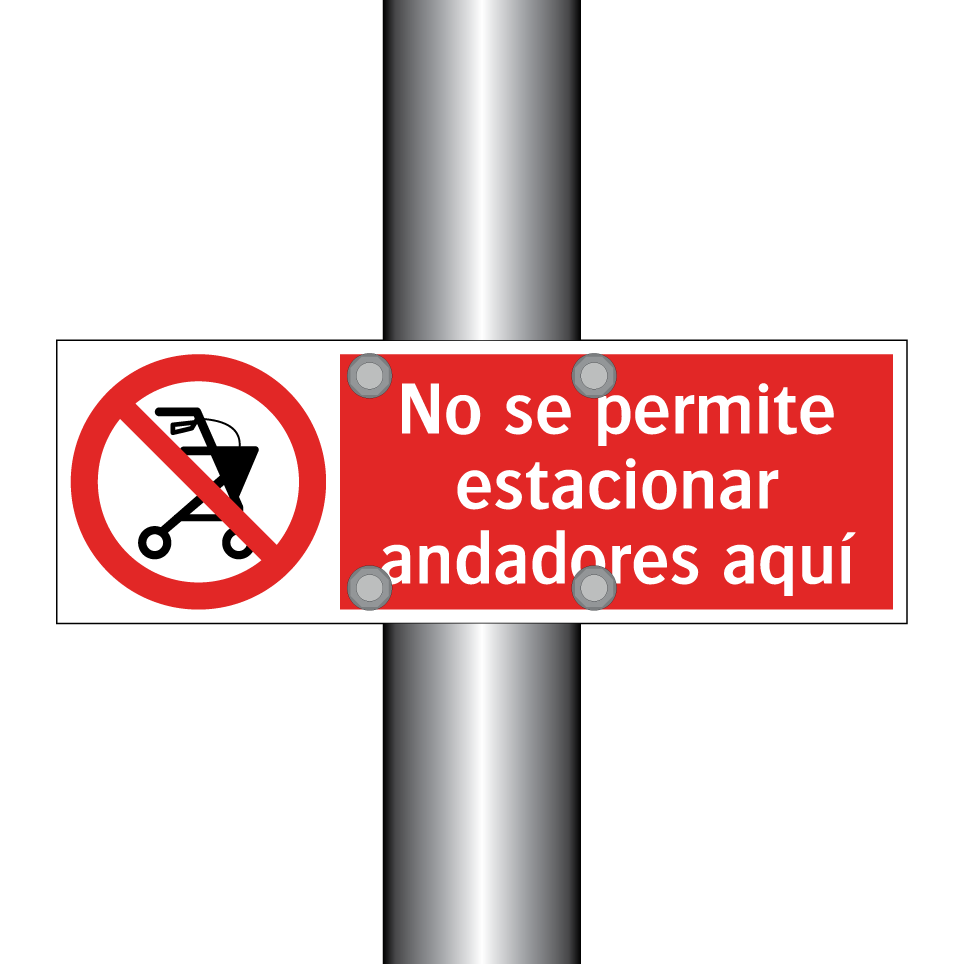 No se permite estacionar andadores aquí