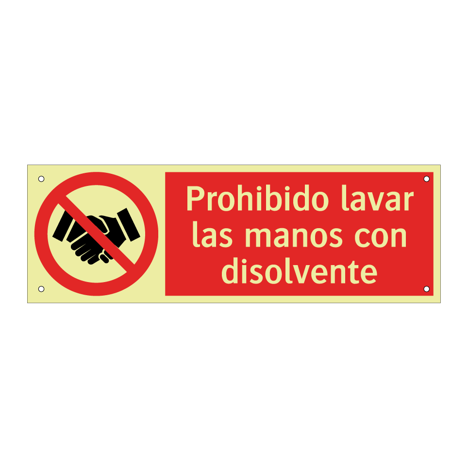 Prohibido lavar las manos con disolvente