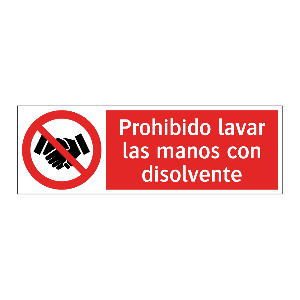 Prohibido lavar las manos con disolvente