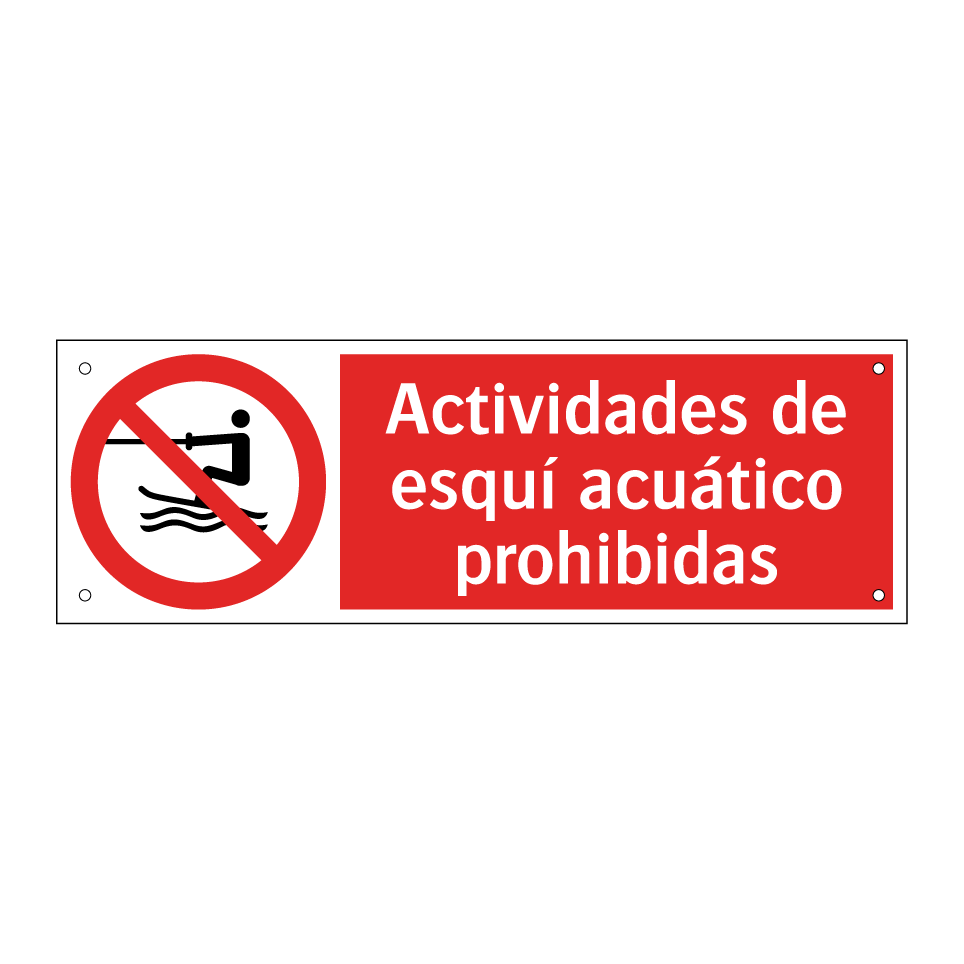 Actividades de esquí acuático prohibidas