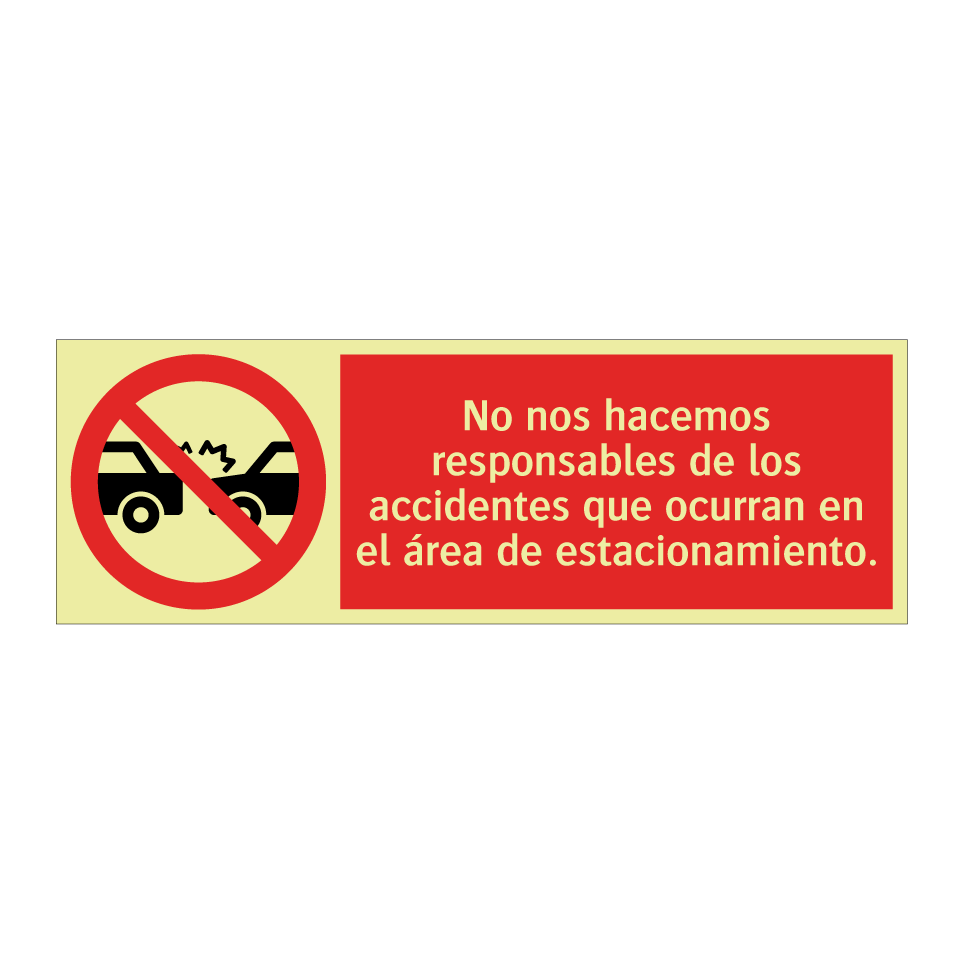 No nos hacemos responsables de los accidentes que ocurran en el área de estacionamiento.