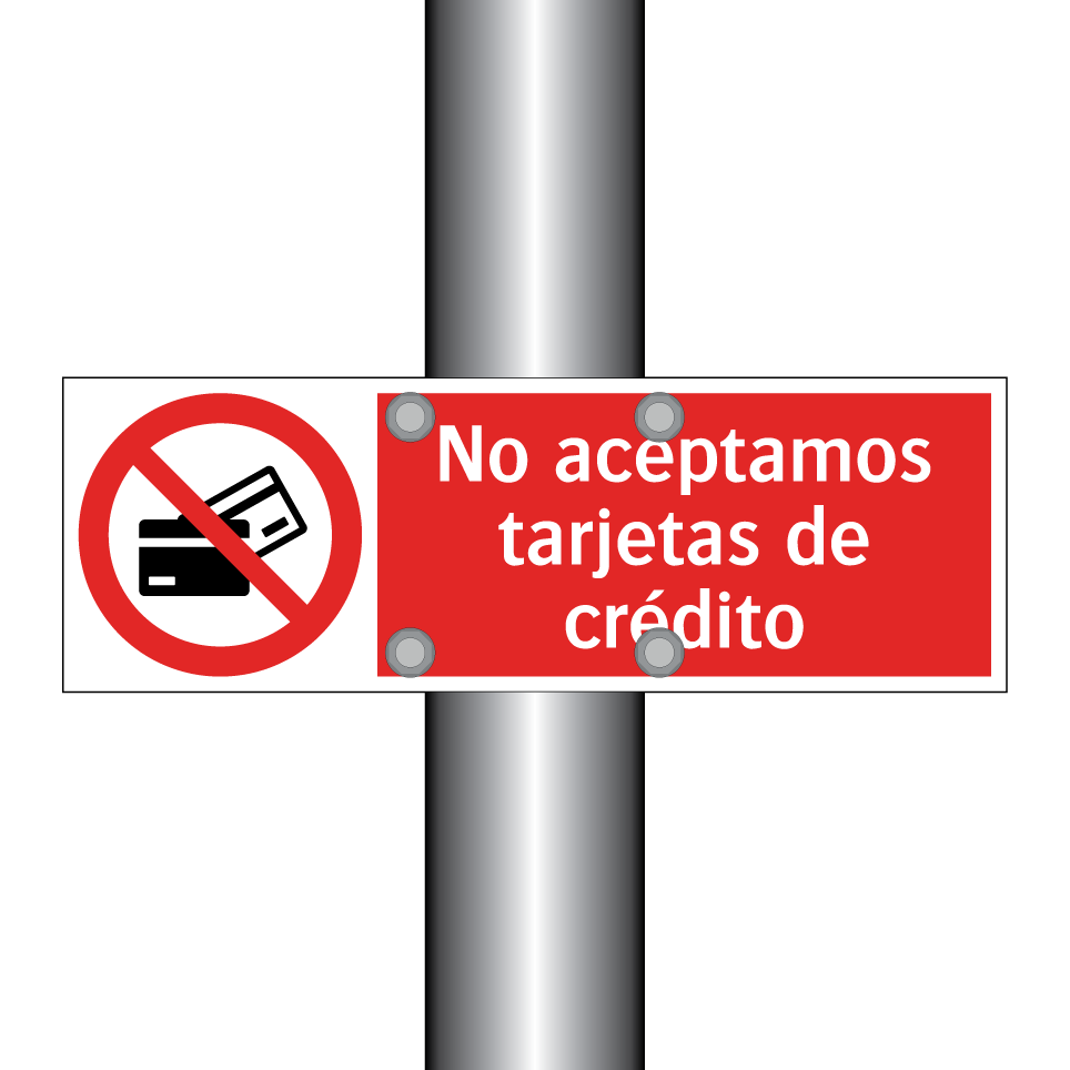 No aceptamos tarjetas de crédito