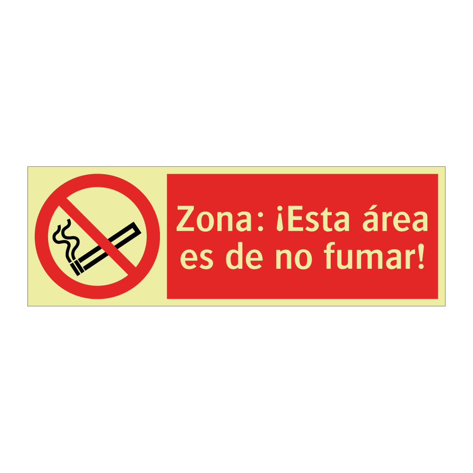 Zona: ¡Esta área es de no fumar!