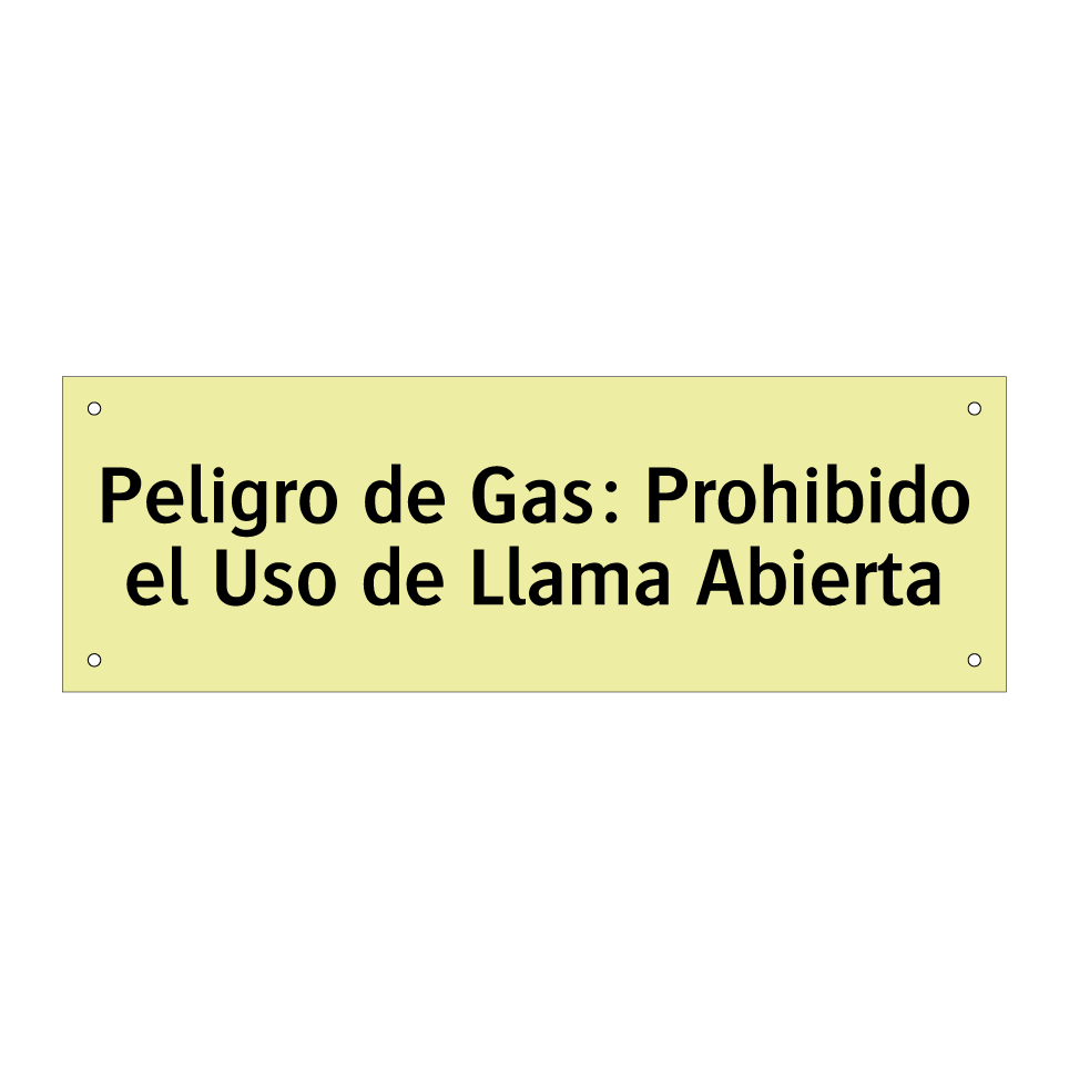 Peligro de Gas: Prohibido el Uso de Llama Abierta