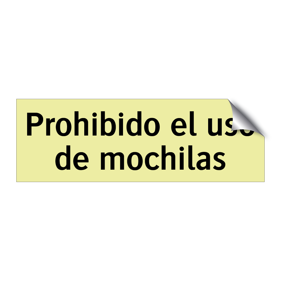 Prohibido el uso de mochilas