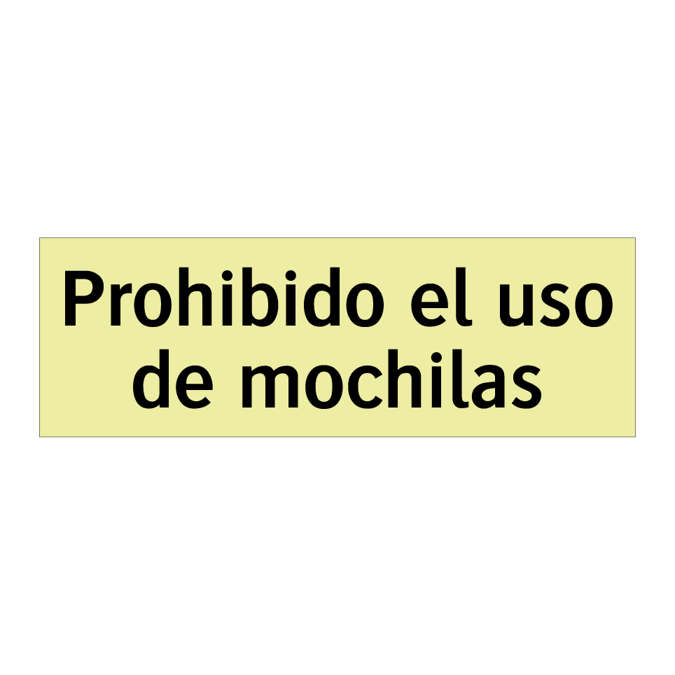 Prohibido el uso de mochilas