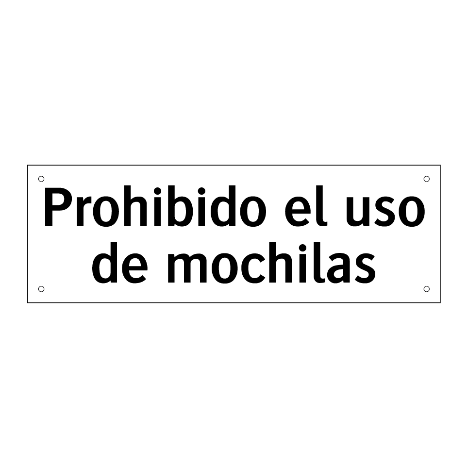 Prohibido el uso de mochilas