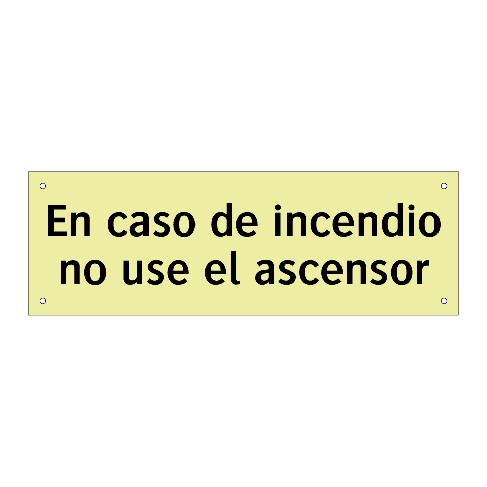 En caso de incendio no use el ascensor