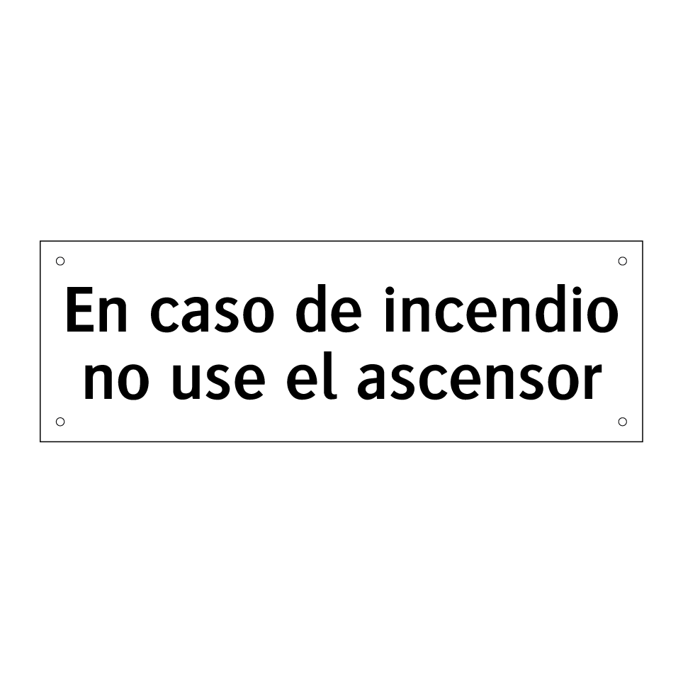 En caso de incendio no use el ascensor