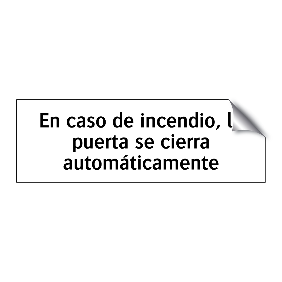 En caso de incendio, la puerta se cierra automáticamente