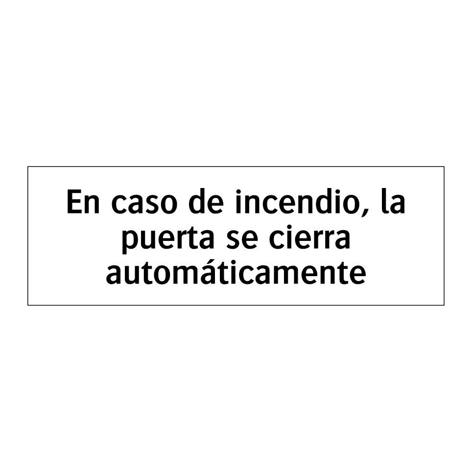 En caso de incendio, la puerta se cierra automáticamente