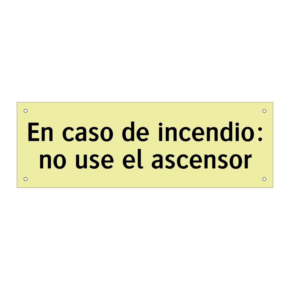 En caso de incendio: no use el ascensor
