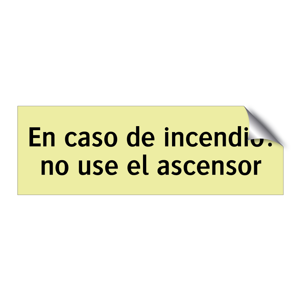 En caso de incendio: no use el ascensor