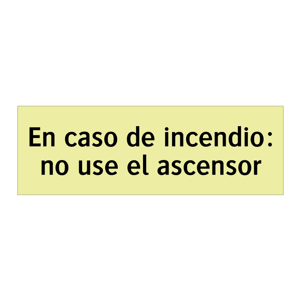 En caso de incendio: no use el ascensor